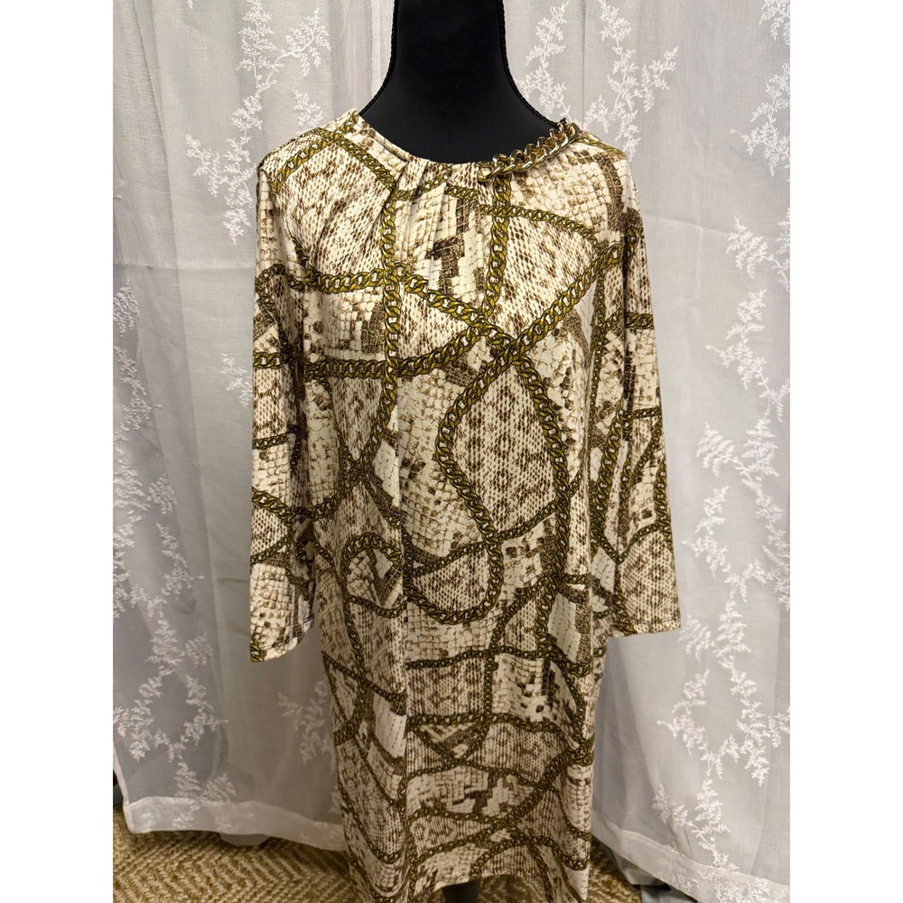 Michael Kors Snakeskin Gold Chain Print Dress Mobwife Office Siren Date Night
